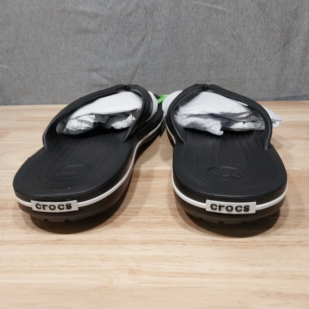 Crocs Crocband Flip Mens Sporty Lightweight Sandals Size M12 Black White